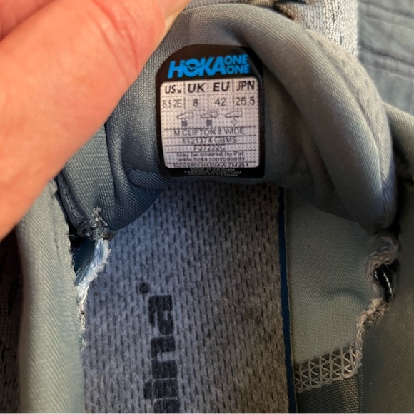 MENS Hoka Clifton 8 2E Wide 'Goblin Blue Mountain Spring' Sneaker size 8.5 - Picture 11 of 11